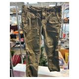 Green Cotton Pants with Drawstring Cuffs