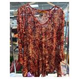 Urban Mango Red Printed Long-Sleeve Tunic