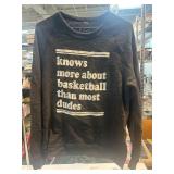 Black Sweatshirt With Basketball-Themed Text