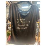 Black T-Shirt With Sports-Themed Slogan