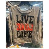 Gray Long-Sleeve Shirt With Live Love Life Print
