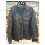 Izod Black Leather Jacket, Size L
