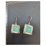 Sterling Silver Earrings With Opal Inlay