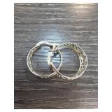 Sterling Silver Floral Hoop Earrings