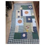 Patchwork-Style Sports Quilt Blanket