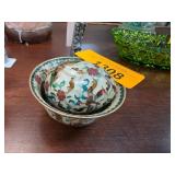 Hand-Painted Cloisonnï¿½ Bowl and Lid Set