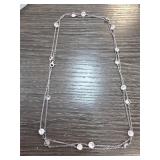 Sterling Silver Necklace with Clear Stones