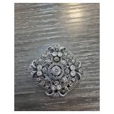 Sterling Silver and Marcasite Brooch
