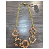 Gold-Tone Necklace With Beaded Accents