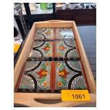 Mexican Tile Set in Wood Tray