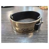 Guess Black Leather and Metal Bracelet