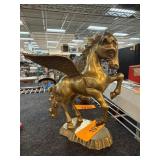 Brass Winged Horse Figurine with Decorative Base