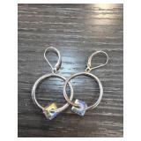 Sterling Silver Earrings with Crystal Accents