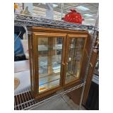 Gold-Tone Glass Display Cabinet with Shelves