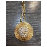 Gold-Tone Necklace With Circular Pendant