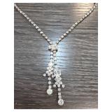 Silver-Tone Necklace with Clear Stones