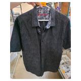 Robert Graham Black Short-Sleeve Shirt with Patter