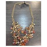 Gold-Tone Multistrand Necklace with Beads