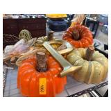 Decorative Pumpkins and Gold Letter P Decor