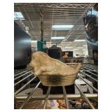 Ceramic Dog in Basket Figurine