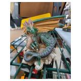 Detailed Resin Dragon Figurine on Rock Base