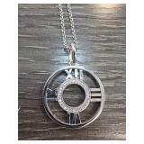 Pendant Necklace with Roman Numerals