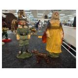 Three Painted Cast Metal Figurines