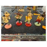 Four Vintage Wooden Figurines from Japan