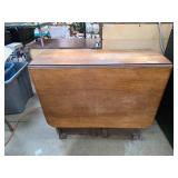 Wood Drop-Leaf Table With Missing Drawer