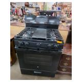 GE Black Gas Range with Oven