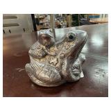 Metal Frog Figurine With Decorative Details