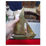 Brass Sailboat Figurine With Hollow Base