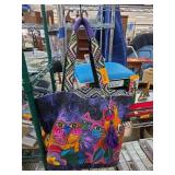 Laurel Burch Multicolor Cat Tote Bag