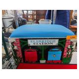 Wooden Elbridge Station Toy Box with Train Tracks