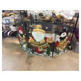Decorative Santa and Snowmen Fire Screen