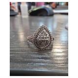 Sterling Silver Size 9 Ring with Stone Accents