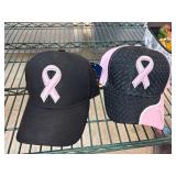 Two Pink Ribbon Baseball Caps