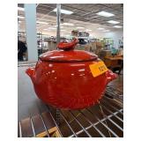 Frankoma Red Glazed Ceramic Covered Dish
