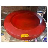 Red Lacquered Wooden Decorative Bowl