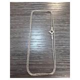 Sterling Silver 16in Beaded Chain Necklace