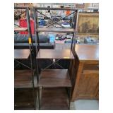 Metal and Wood Shelving Unit with Four Tiers