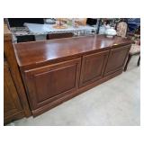 Wooden Entertainment Console with Shelving