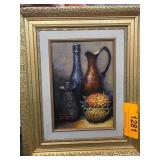 Framed Oil Painting of Still Life with Flowers