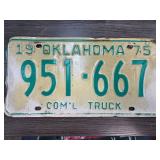 1975 Oklahoma Commercial Truck License Plate