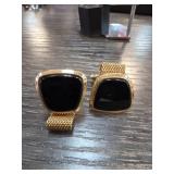 Gold-Filled Cufflinks With Black Inlay