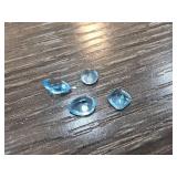 Four Loose Blue Topaz Gemstones, 3cts Total