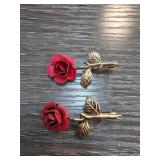 Rose-Shaped Clip-On Earrings