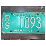 Kansas 1970 License Plate in Green