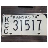 Kansas 1974 KCC License Plate