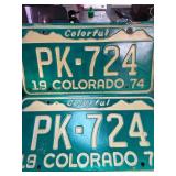 1974 Colorado License Plates